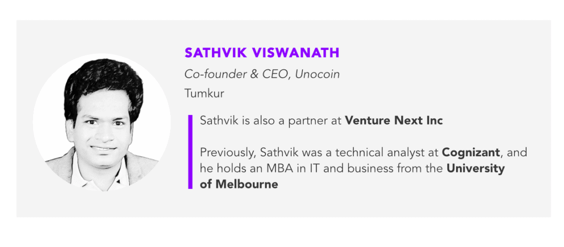 Unocoin CEO Sathvik Vishwanath