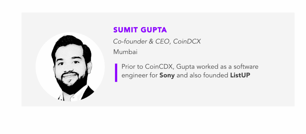 Sumit Gupta CoinDCX CEo bio