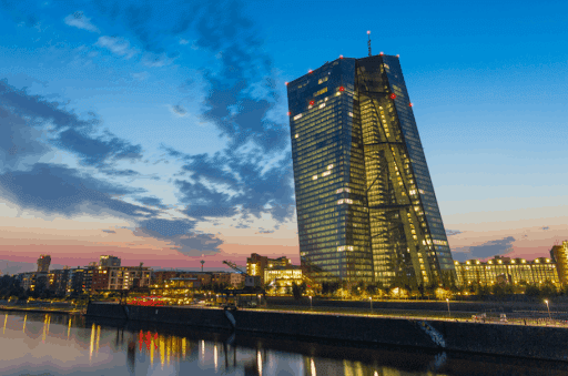 Wide shot of the European Central Bank Headquarters