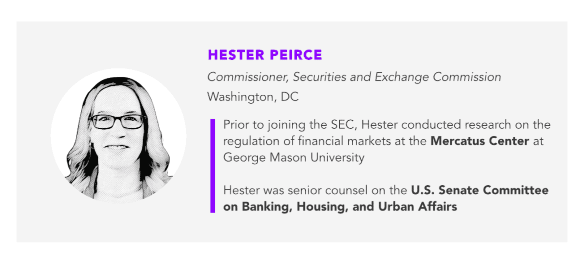 SEC Commissioner Hester Peirce