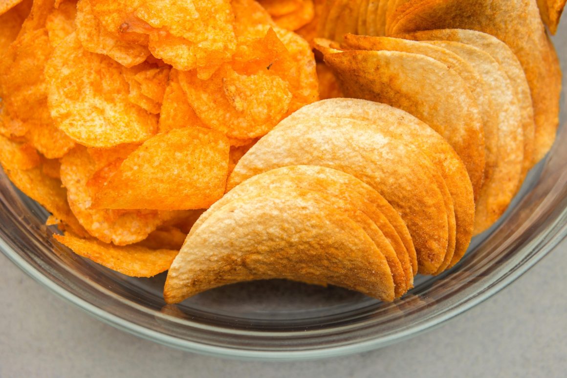 Potato chips in a bowl