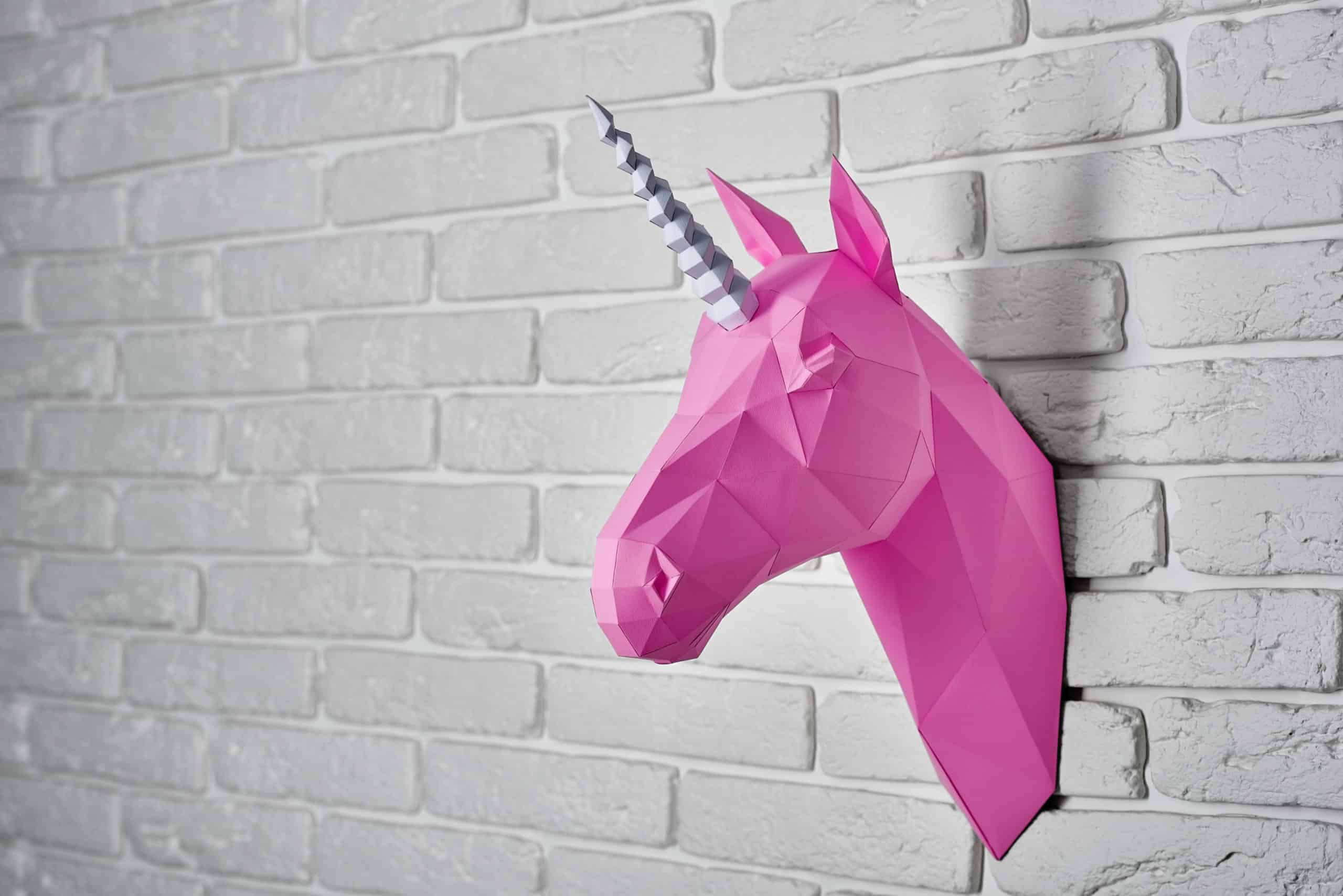 bright pink unicorn hanging on the wall JLRRSNC scaled