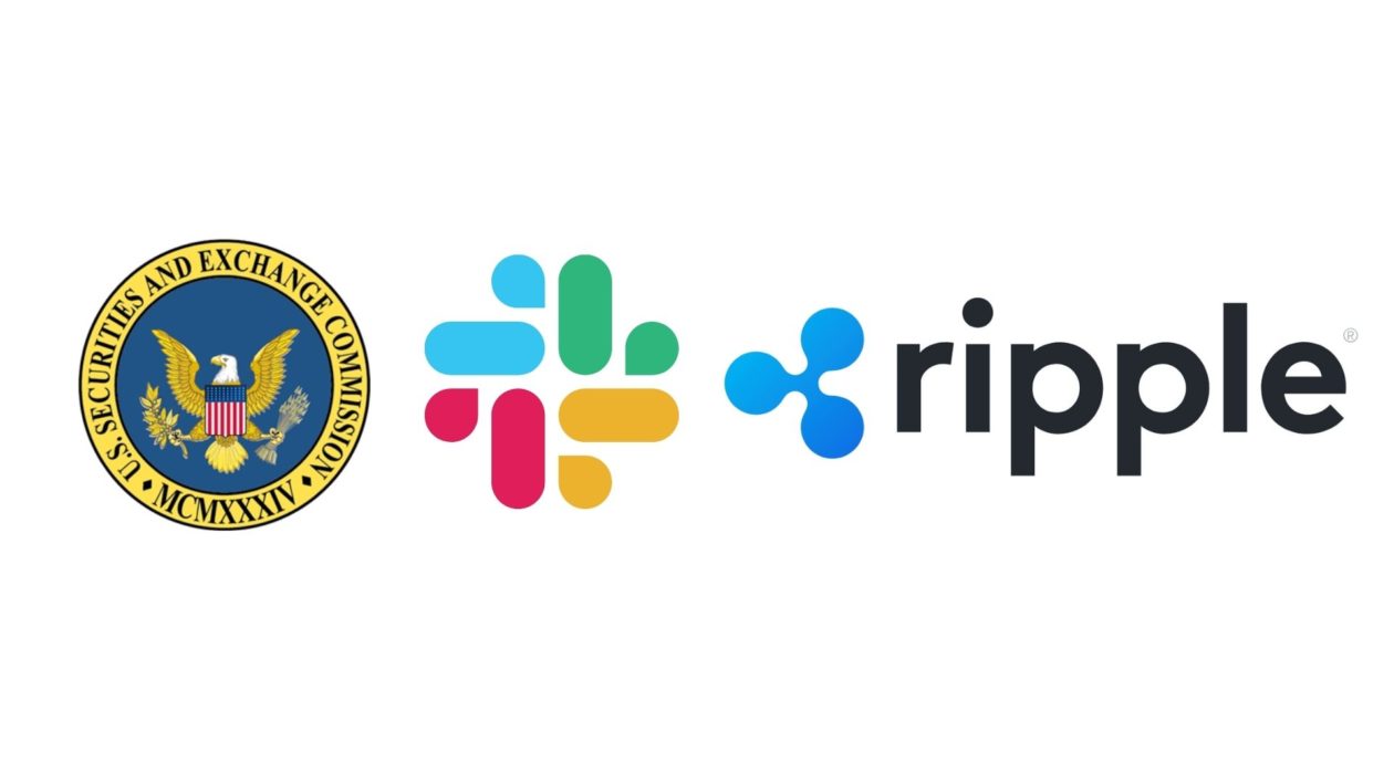 SEC, Slack and Ripple logos