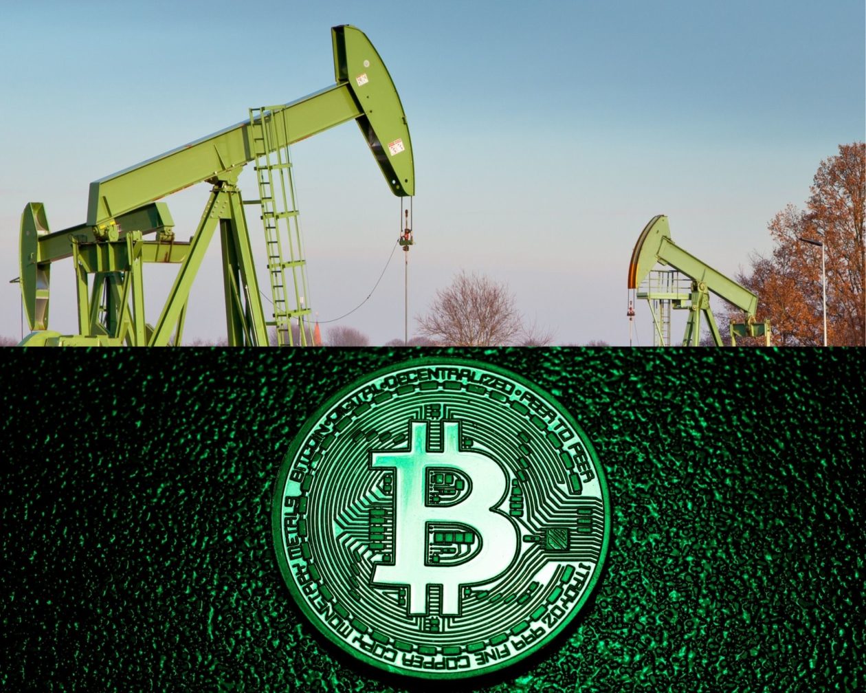 Bitcoin and Energy Oil derricks