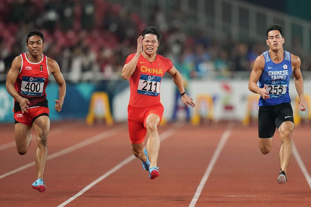 Is Dubai the new crypto promised land? 4 (L-R) Indonesia's Muhammad Zohri, Su Bingtian of China and Taiwan's Yang Chunhan compete in the final of the men's 100m athletics event on day eight of the Asian Games on August 26, 2018 in Jakarta, Indonesia.