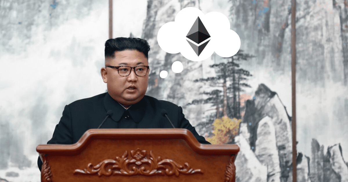 Kim Jong-un with Ethereum speech bubble