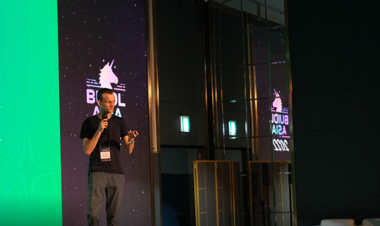 Vitalik Buterin talks to developers at BUIDL Asia 2022 conference in Seoul, South Korea. August 8, 2022