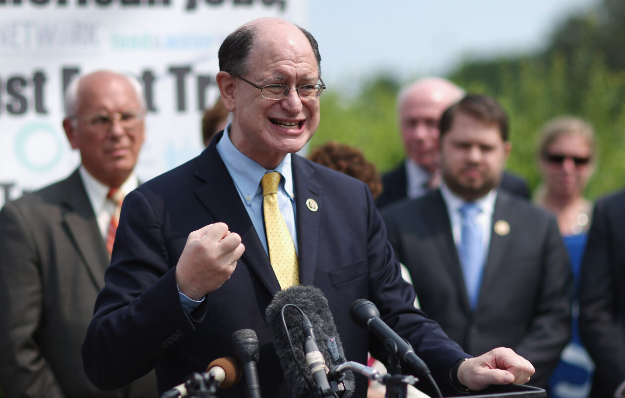 Rep. Brad Sherman (D-CA) (C) and fellow Democratic members of Congress holding a news conference in Washington, DC on June 10, 2015, Anti-crypto congressman says too much power, money prevent all-out ban