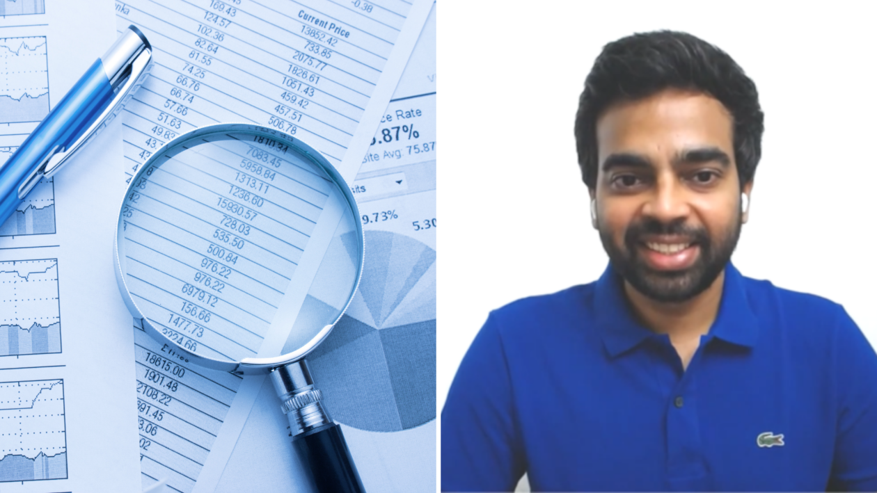 WazirX account freeze ends, Nichal Shetty smiles beside a picture of a magnifying glass placed on top of finance documents