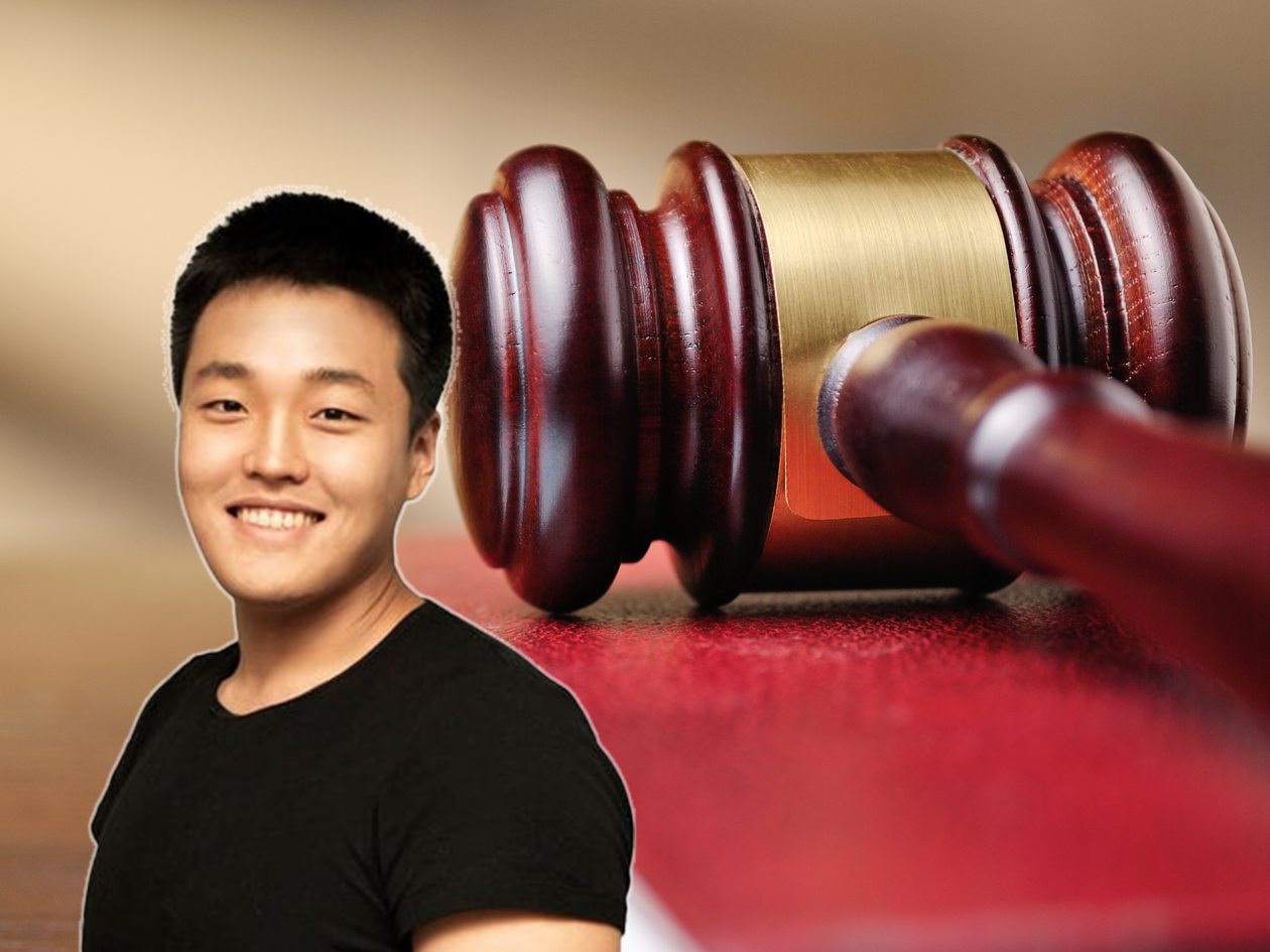 Terraform Labs CEO Do Kwon in front of a wooden judges gavel on a law book | Securities or not? South Korea to evaluate Terra’s LUNA token | south korea terra luna, terra luna news, terra luna investigation, do kwon