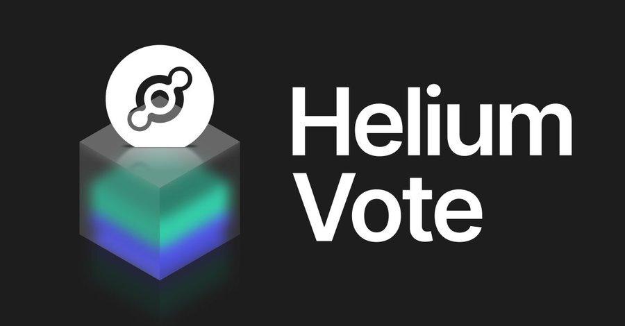 Helium logo placed on top of ballot box