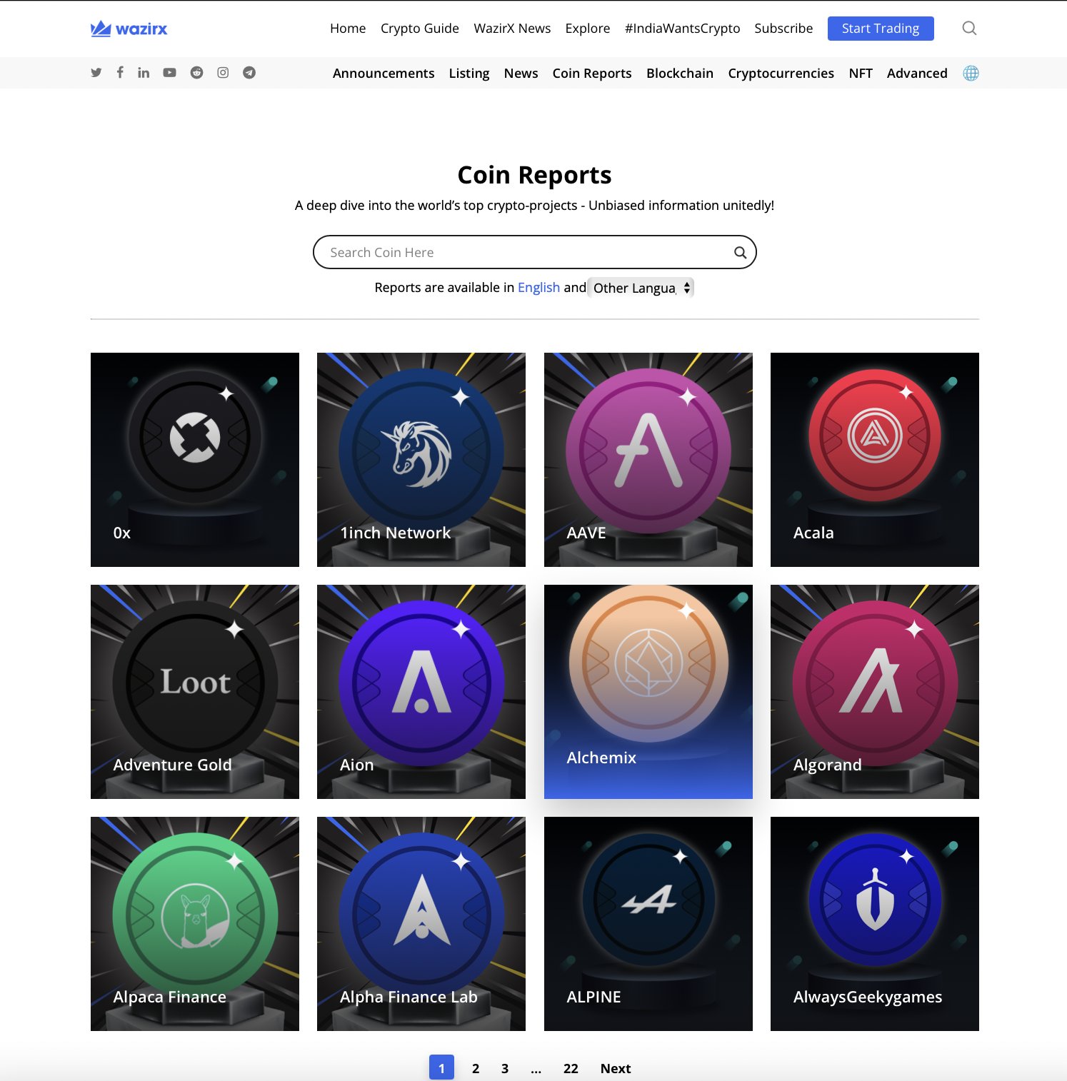 WazirX launches coin reports with data