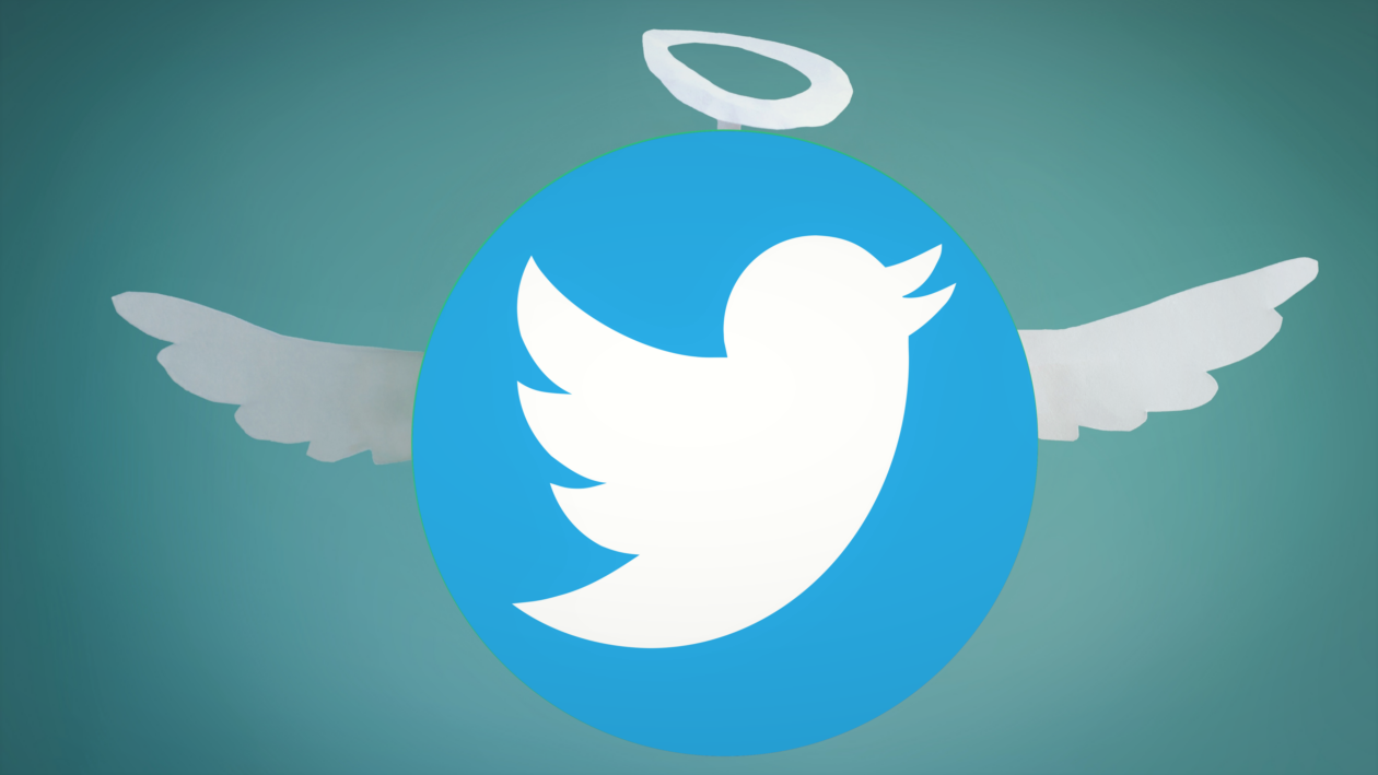 Concept of Twitter logo with wings