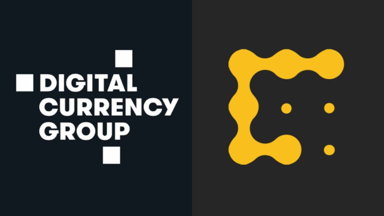 Logos of Digital Currency Group and CoinDesk