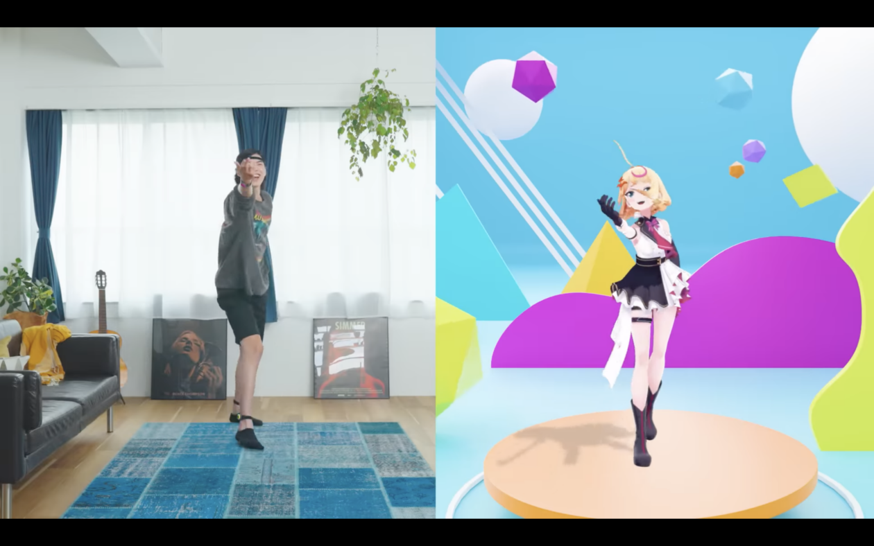 Sony's Mocopi — user with Mocopi moving linked with virtual avatar | Sony launches motion capture wearables for the metaverse | sony, vtuber, metaverse