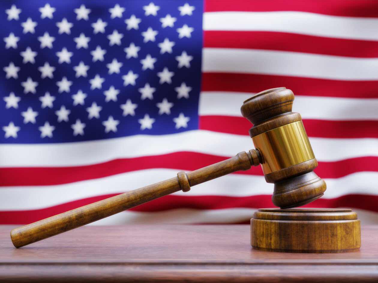 Gavel in front of American Flag