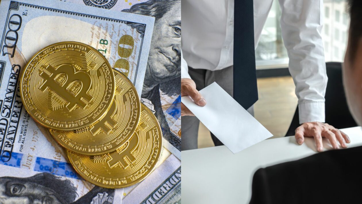 bitcoin and us dollars, man submitting resignation letter | Markets: Bitcoin down, Ether up, US equities rise as unemployment benefit claims slide | bitcoin news ether price crypto today