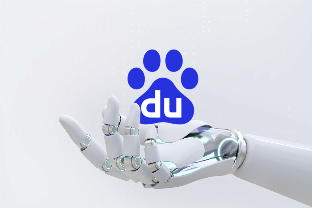 Baidu logo on a robotic hand | China tech giant Baidu reveals AI chatbot to rival ChatGPT | Artificial Intelligence (AI), China