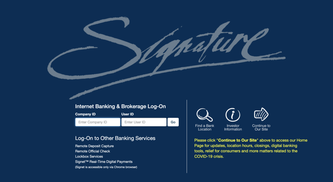 signature bank official website | U.S. regulators shutter Signature Bank, lender to Paxos, Coinbase, citing systemic risk | silvergate, silicon valley bank