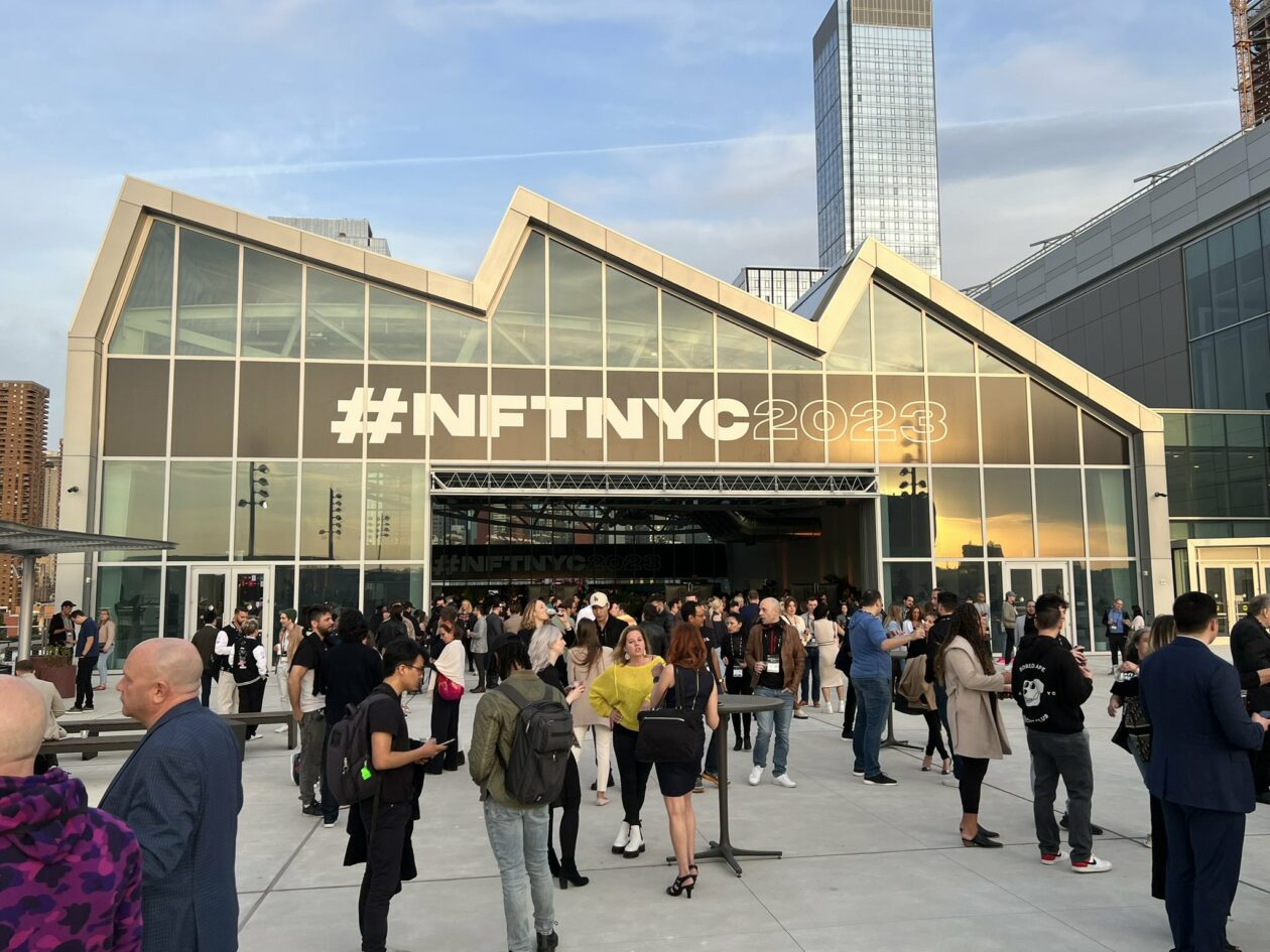 NFT NYC event sign in New York