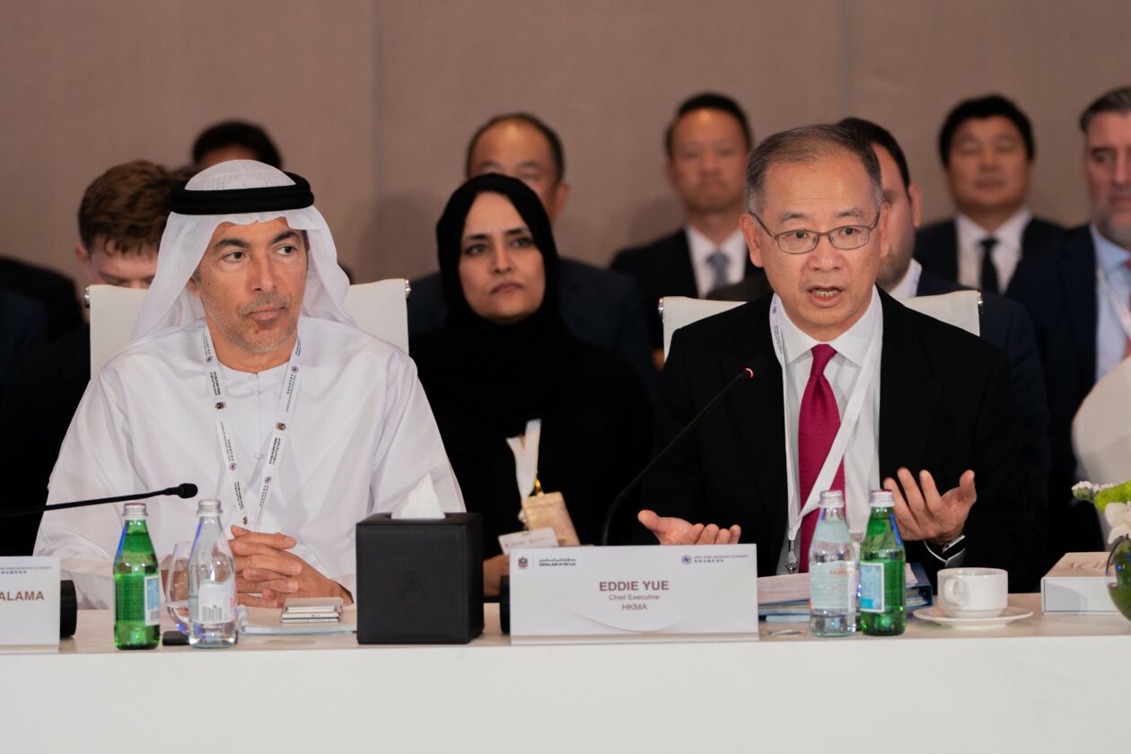 Eddie Yue, Chief Executive of the Hong Kong Monetary Authority (right), H.E. Khaled Mohamed Balama, Governor of the Central Bank of the United Arab Emirates (left) | UAE and Hong Kong central banks to collaborate on crypto regulation