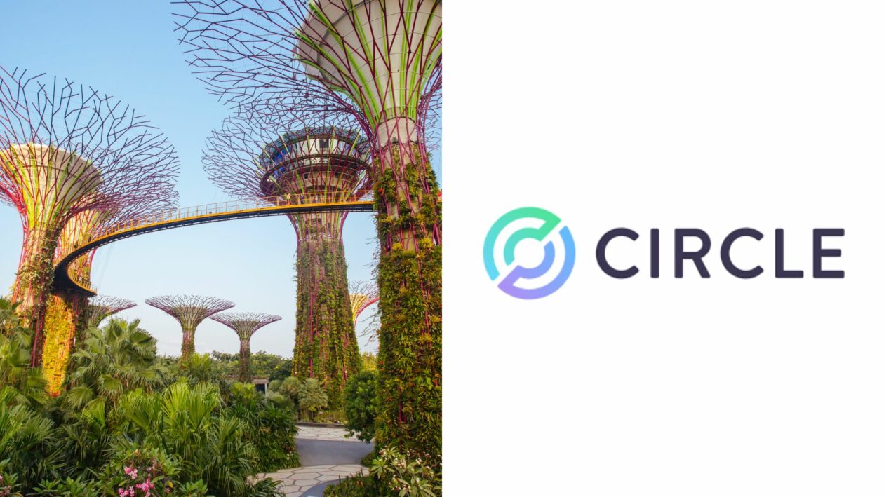 USDC stablecoin issuer Circle obtains Singapore license for digital payments, others | Singapore's Garden by the Bay, Circle Internet Financial Logo | stablecoin, usdc, monetary authority of singapore, MAS