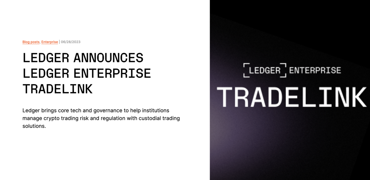 Ledger website | Ledger wallet launches institutional crypto trading platform