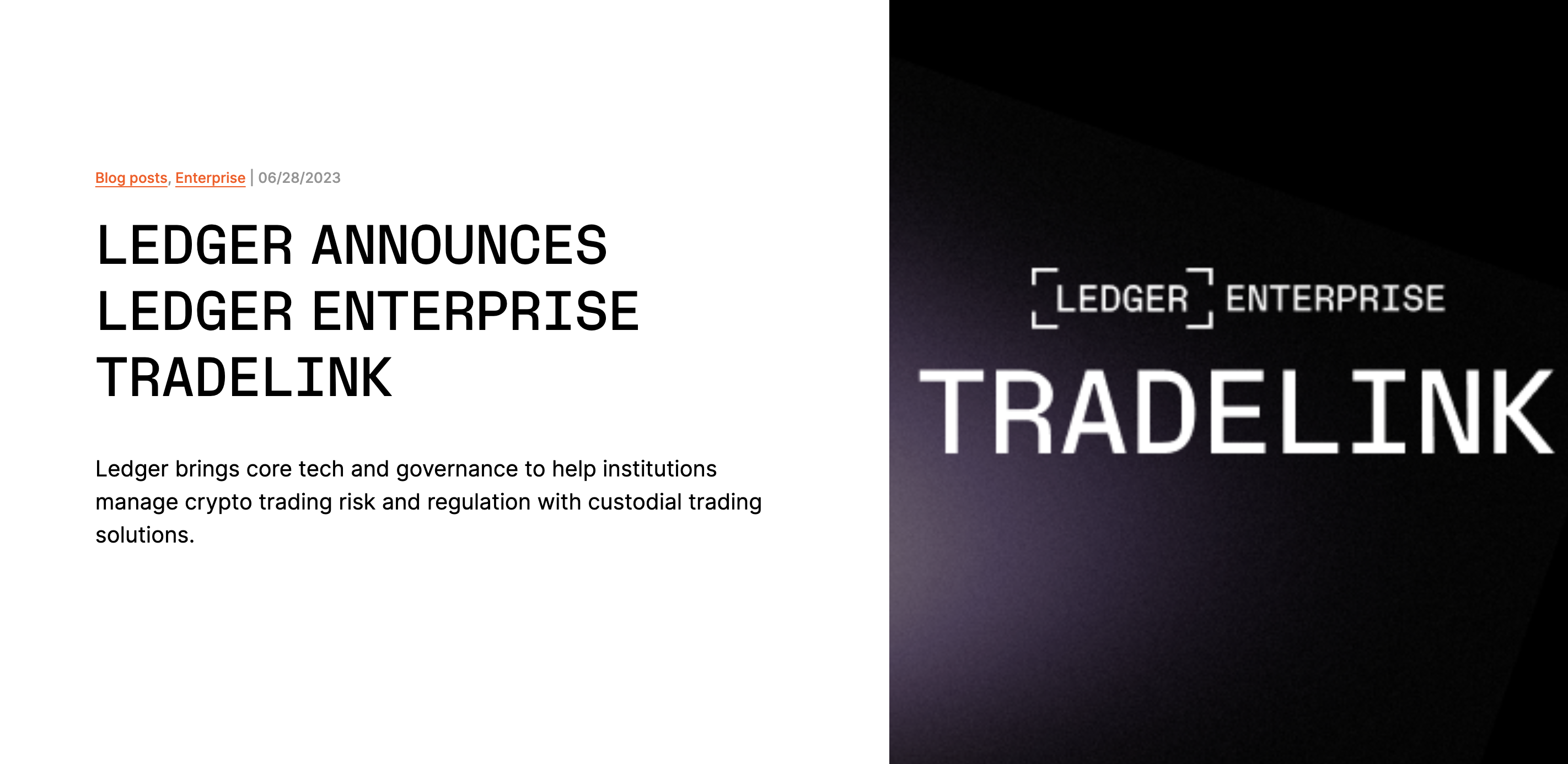 Ledger wallet launches institutional crypto trading platform