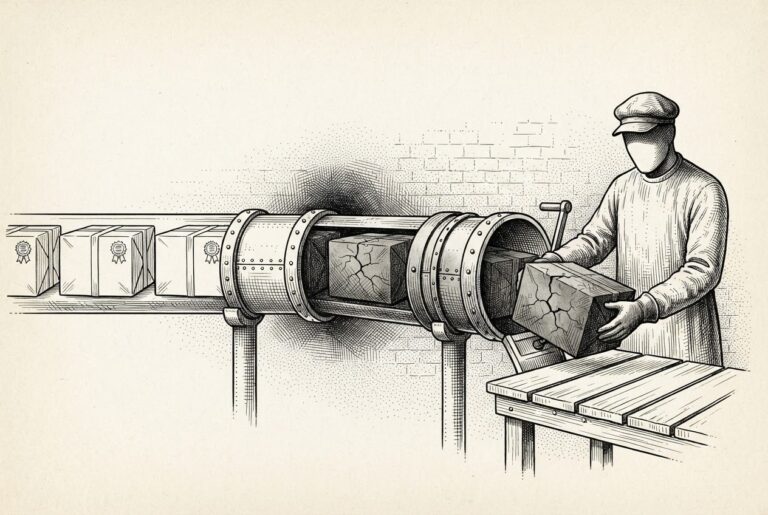 A trusted supply pipeline carrying clean, certified parcels has been secretly rerouted - contaminated parcels identical to the clean ones flow through the same corridor, and a faceless figure receives them without knowing which are safe and which are poisoned. The trusted channel has become the attack surface.